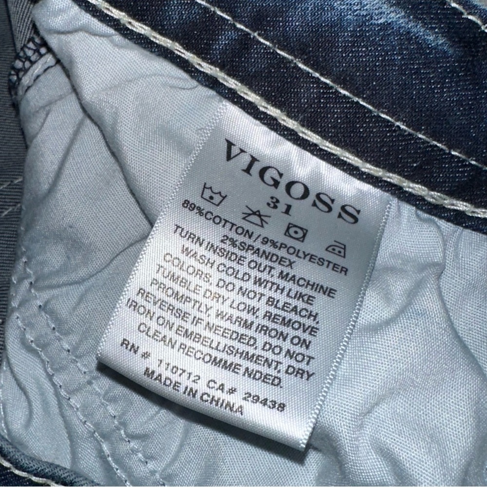 Vigoss Women 31 Kendra Bootcut Jeans Dark Wash Western Cowgirl Rodeo Distressed - Picture 8 of 10